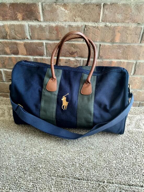 Ralph Lauren Other - Polo Ralph Lauren Vintage Gym Bag Duffel Canvas Travel Large Pony Leather Handle